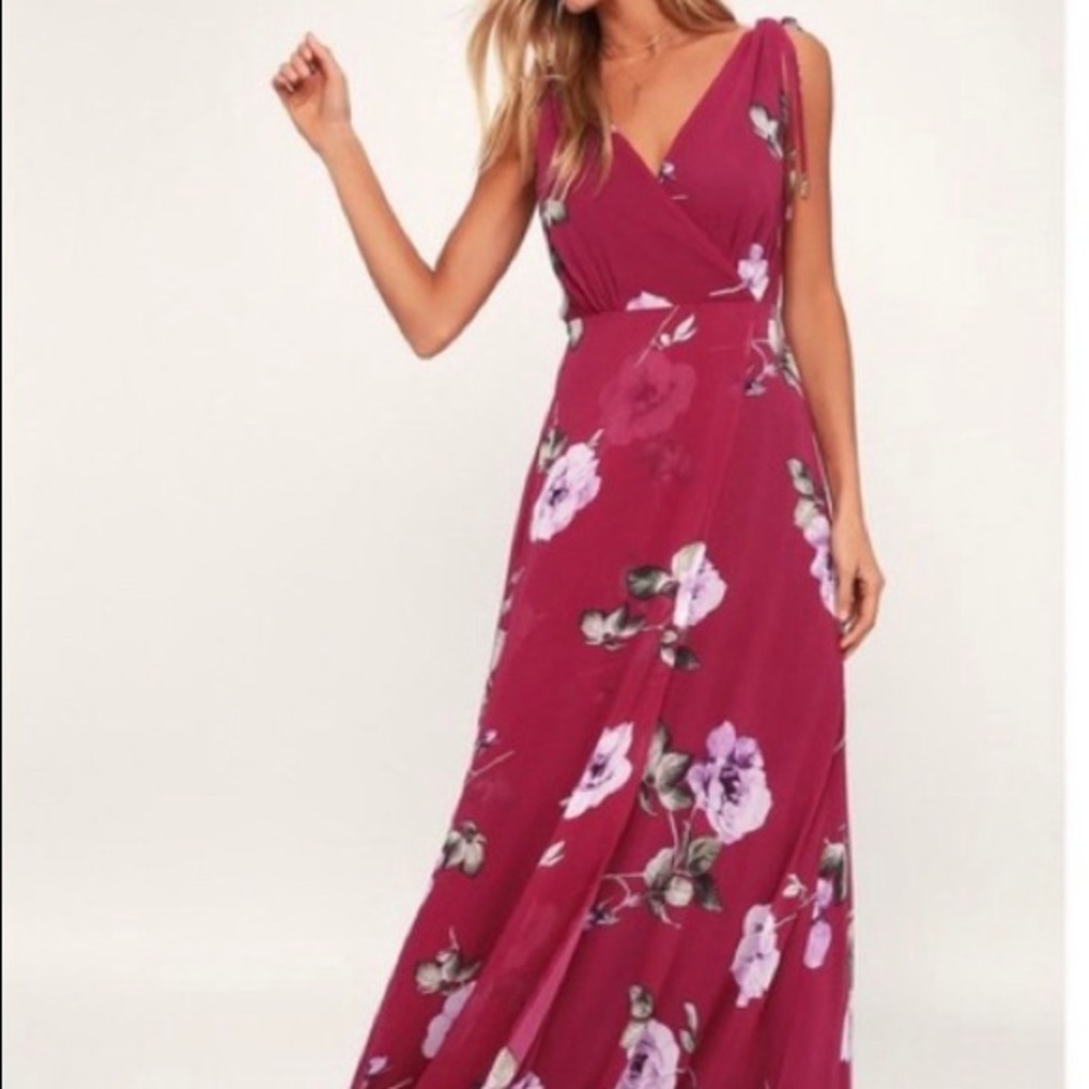 Lulu's Romantic Possibilities Magenta Maxi Dress